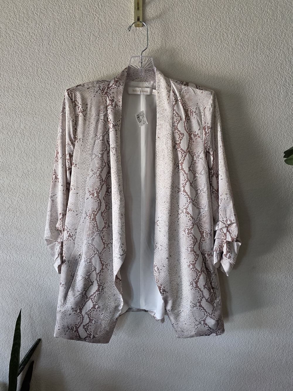 bishop + young Snake-Print Open Front Blazer Jacket
